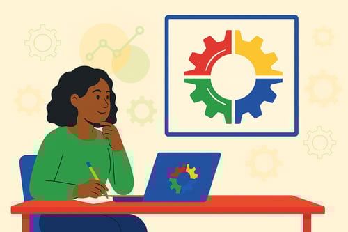 A woman at a desk with the MyHardWired logo A woman at a desk with the MyHardWired logo