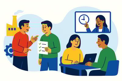 3 different pictures of people communicating with one another.